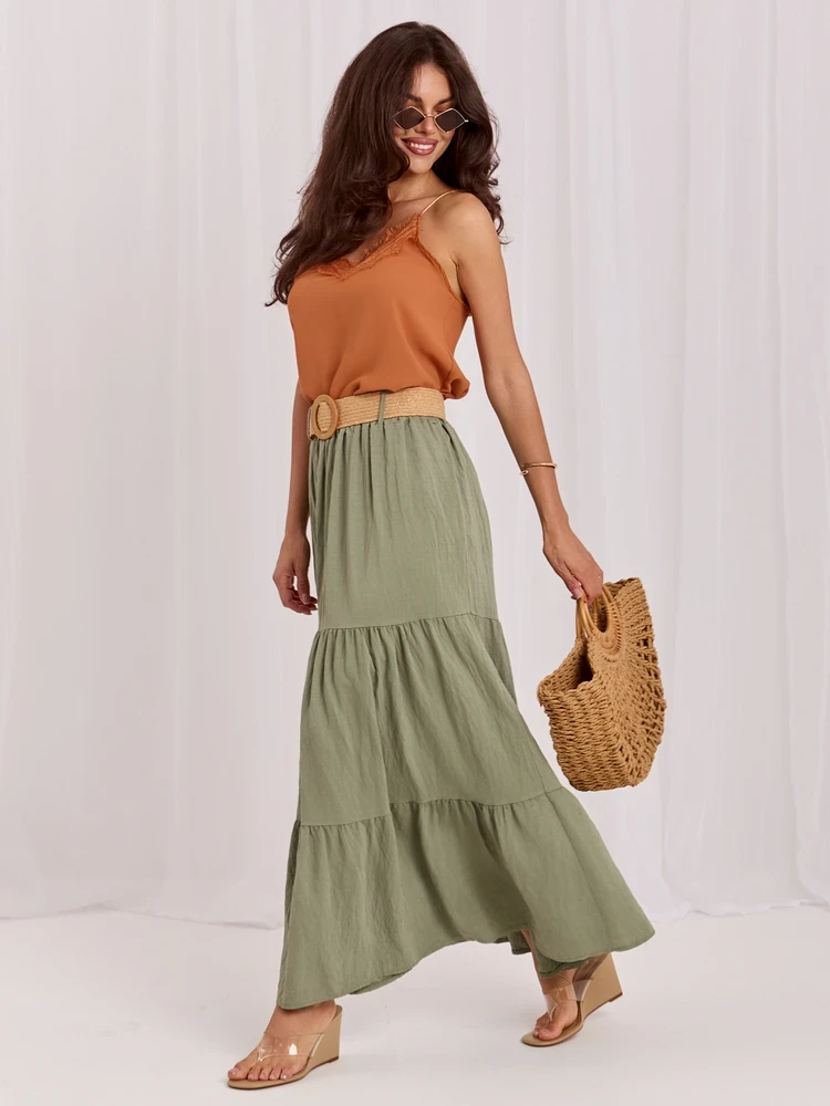 Italy Moda Spódnica-MO-SD-25013.27-khaki