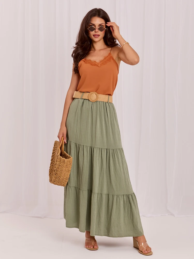 Italy Moda Spódnica-MO-SD-25013.27-khaki