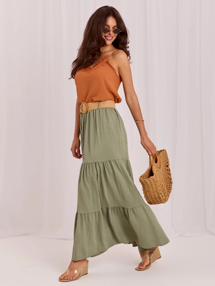 Italy Moda Spódnica-MO-SD-25013.27-khaki