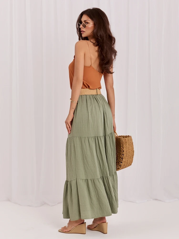 Italy Moda Spódnica-MO-SD-25013.27-khaki