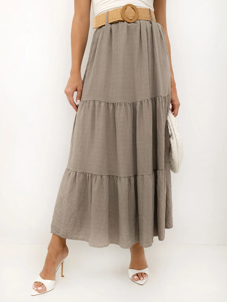 Italy Moda Spódnica-MO-SD-25013.48-ciemny bezowy