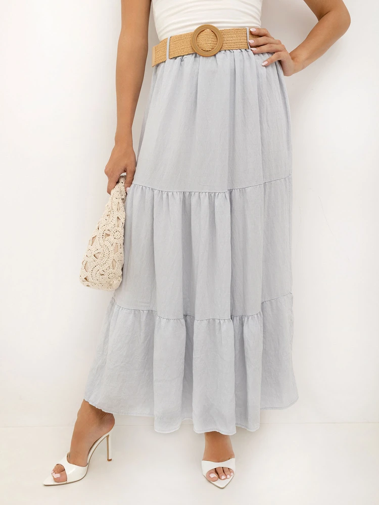 Italy Moda Spódnica-MO-SD-25013.48-jasny pilka