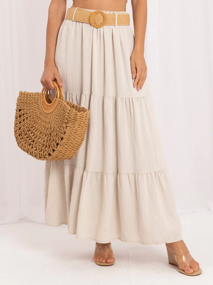 Italy Moda Spódnica-MO-SD-25013.48-jasny smėlio spalva