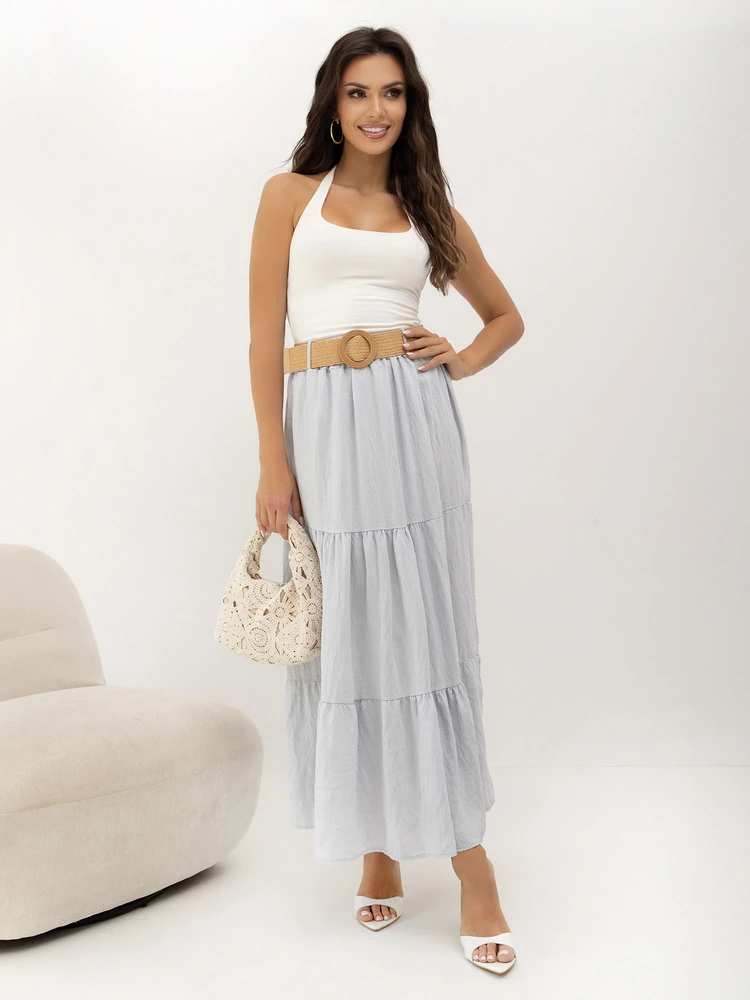 Italy Moda Spódnica-MO-SD-25013.48-jasny pilka