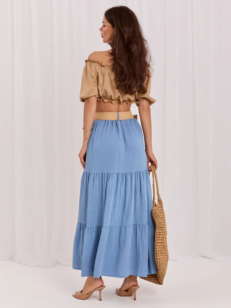 Italy Moda Spódnica-MO-SD-25013.48-mėlyna