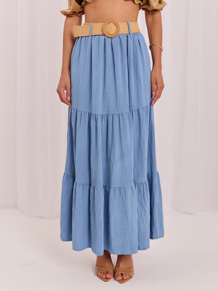 Italy Moda Spódnica-MO-SD-25013.48-mėlyna