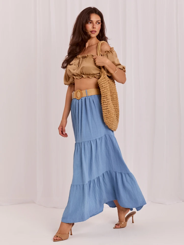 Italy Moda Spódnica-MO-SD-25013.48-mėlyna