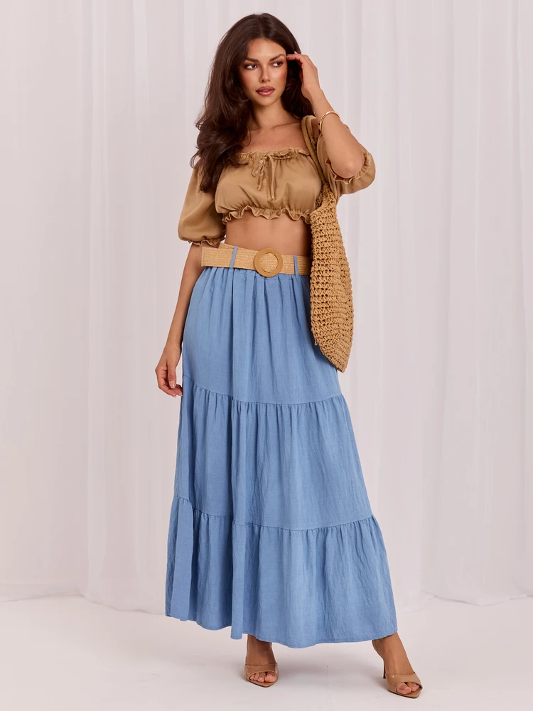 Italy Moda Spódnica-MO-SD-25013.48-mėlyna