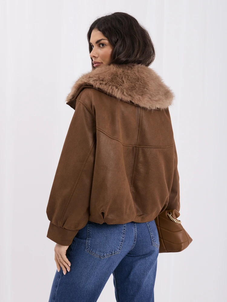 Italy Moda Striukė-IR-KR-8602.84-camelowy