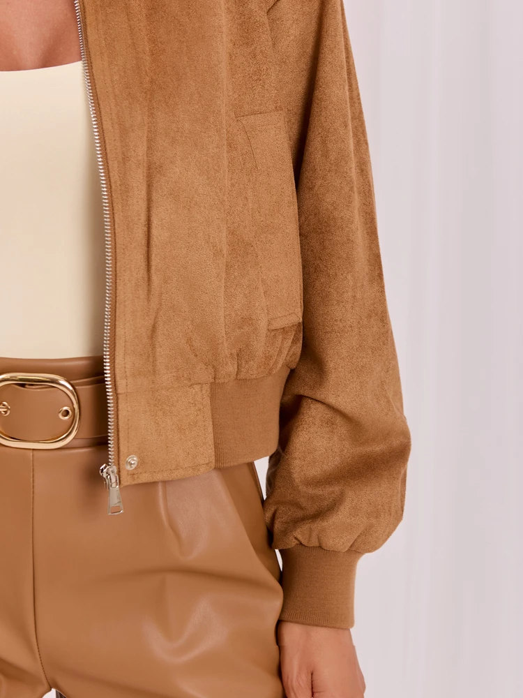 Italy Moda Striukė-IR-KR-AY987.97P-camelowy
