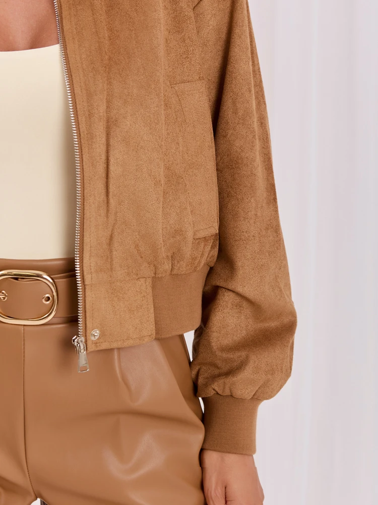 Italy Moda Striukė-IR-KR-AY987.97P-camelowy