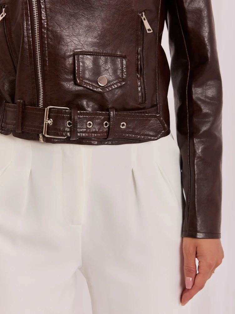Italy Moda Striukė-IR-KR-AY997.96P-ciemny ruda
