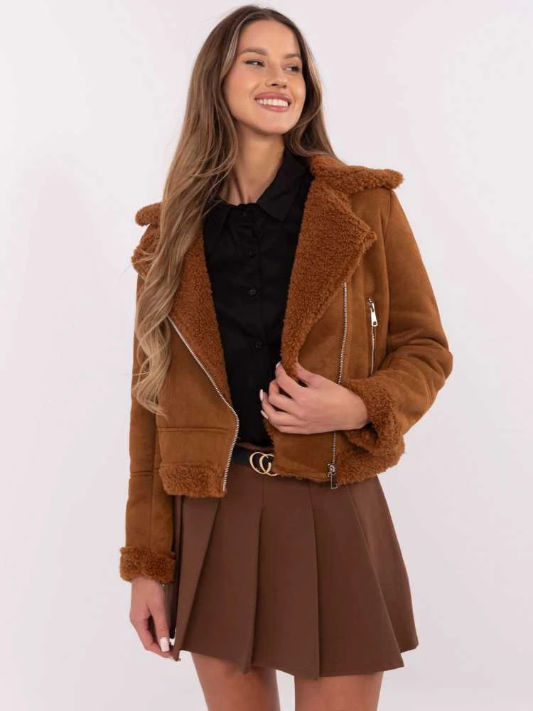 Italy Moda Striukė moterims-MI-KR-21848.71-jasny ruda