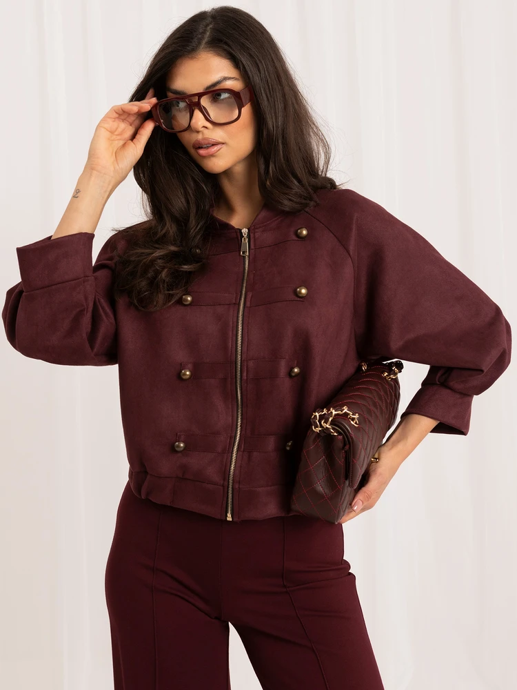 Italy Moda Moteriška striukė MI-KR-3546.65 bordo spalvos
