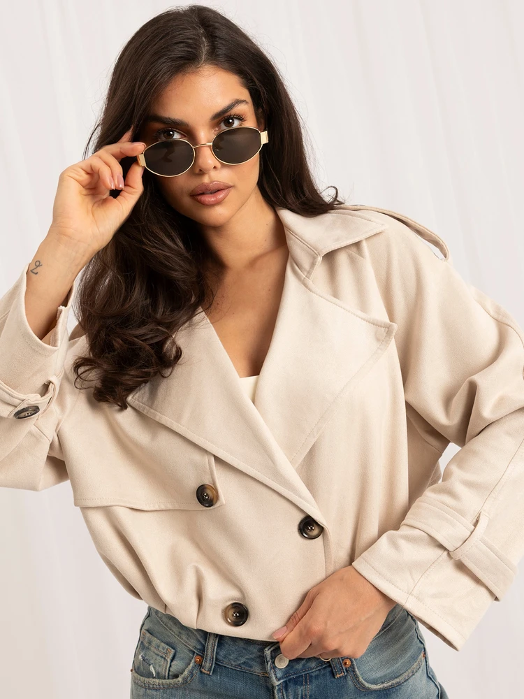 Italy Moda Moteriška striukė MI-KR-4382.65 šviesiai smėlio spalvos