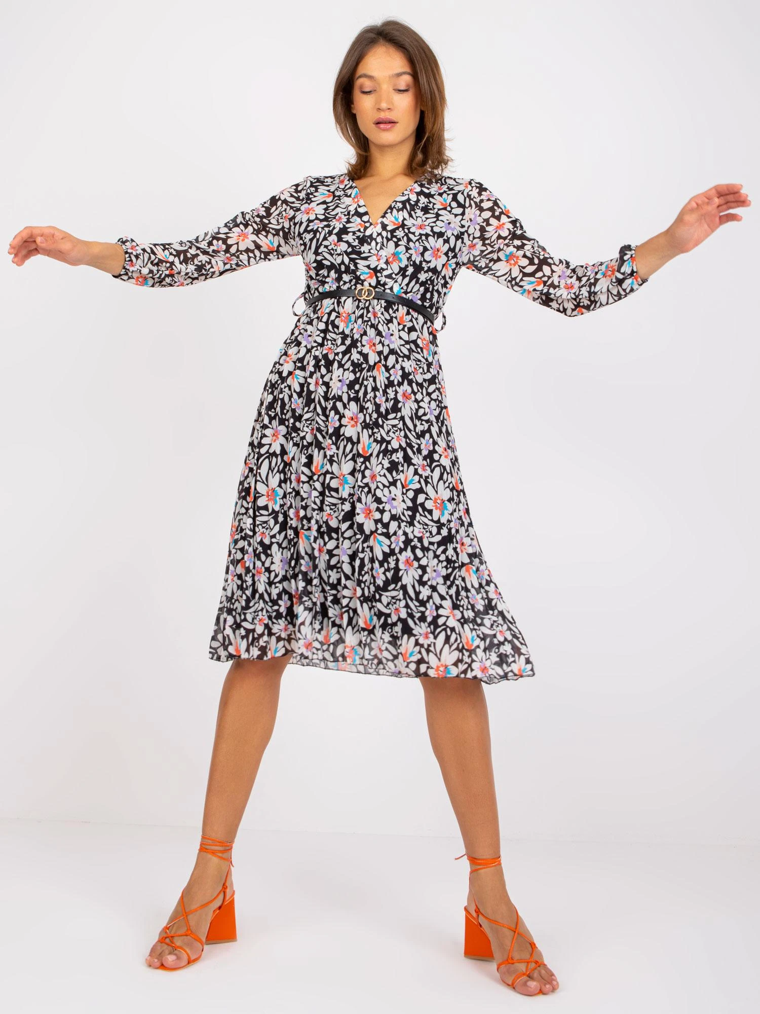 Italy Moda Suknelė-DHJ-SK-10536A-1,80-juoda-balta