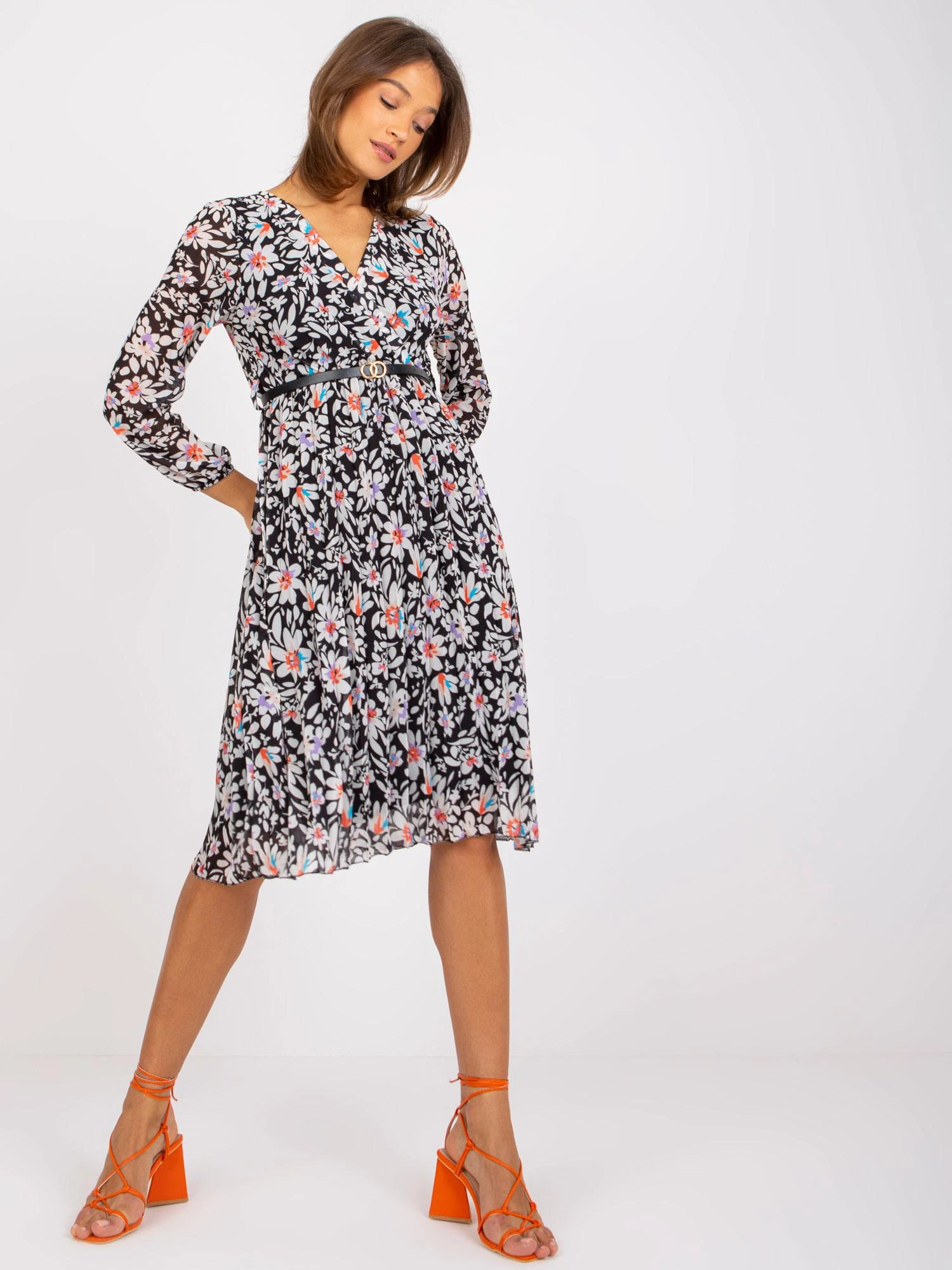 Italy Moda Suknelė-DHJ-SK-10536A-1,80-juoda-balta