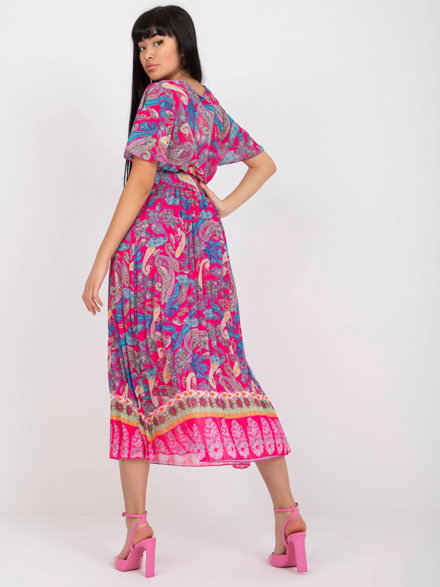 Italy Moda Suknelė-DHJ-SK-11331-3,61-tamsiai rožinė