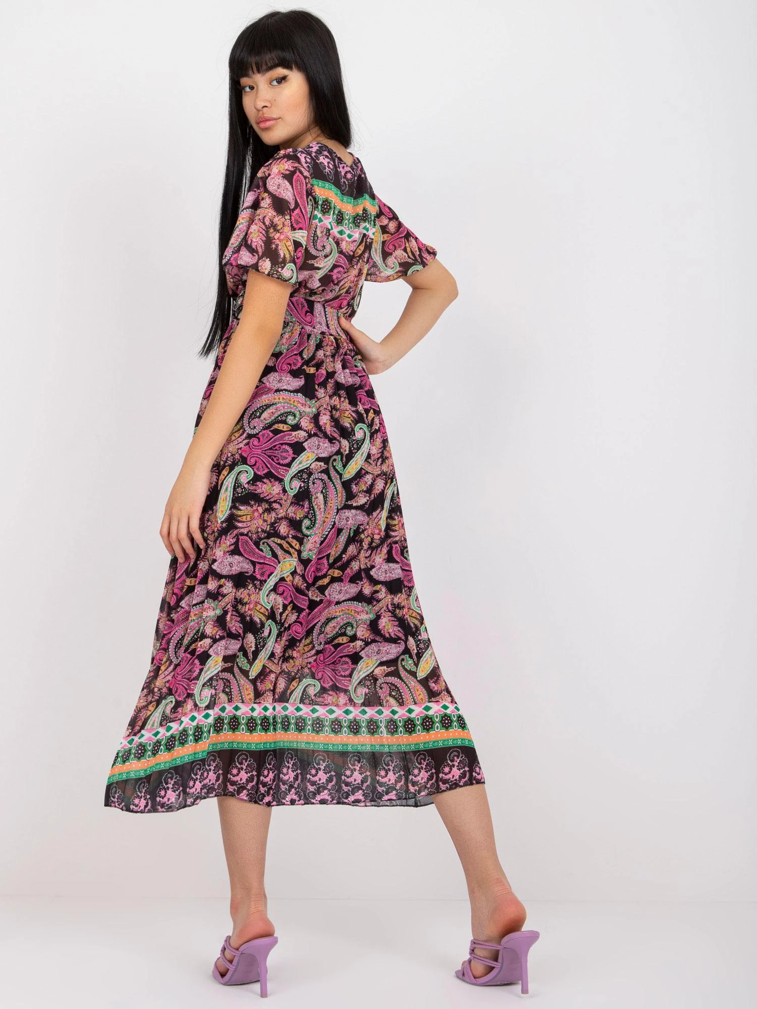Italy Moda Suknelė-DHJ-SK-11331-3,61-juoda-rožinė