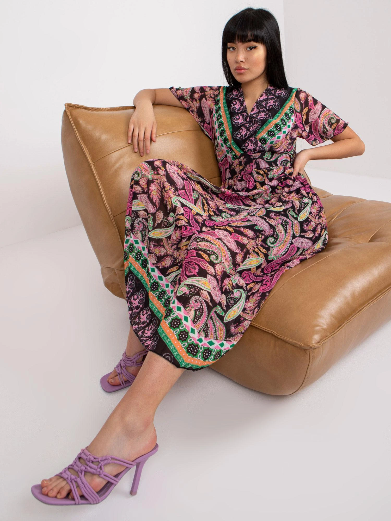 Italy Moda Suknelė-DHJ-SK-11331-3,61-juoda-rožinė