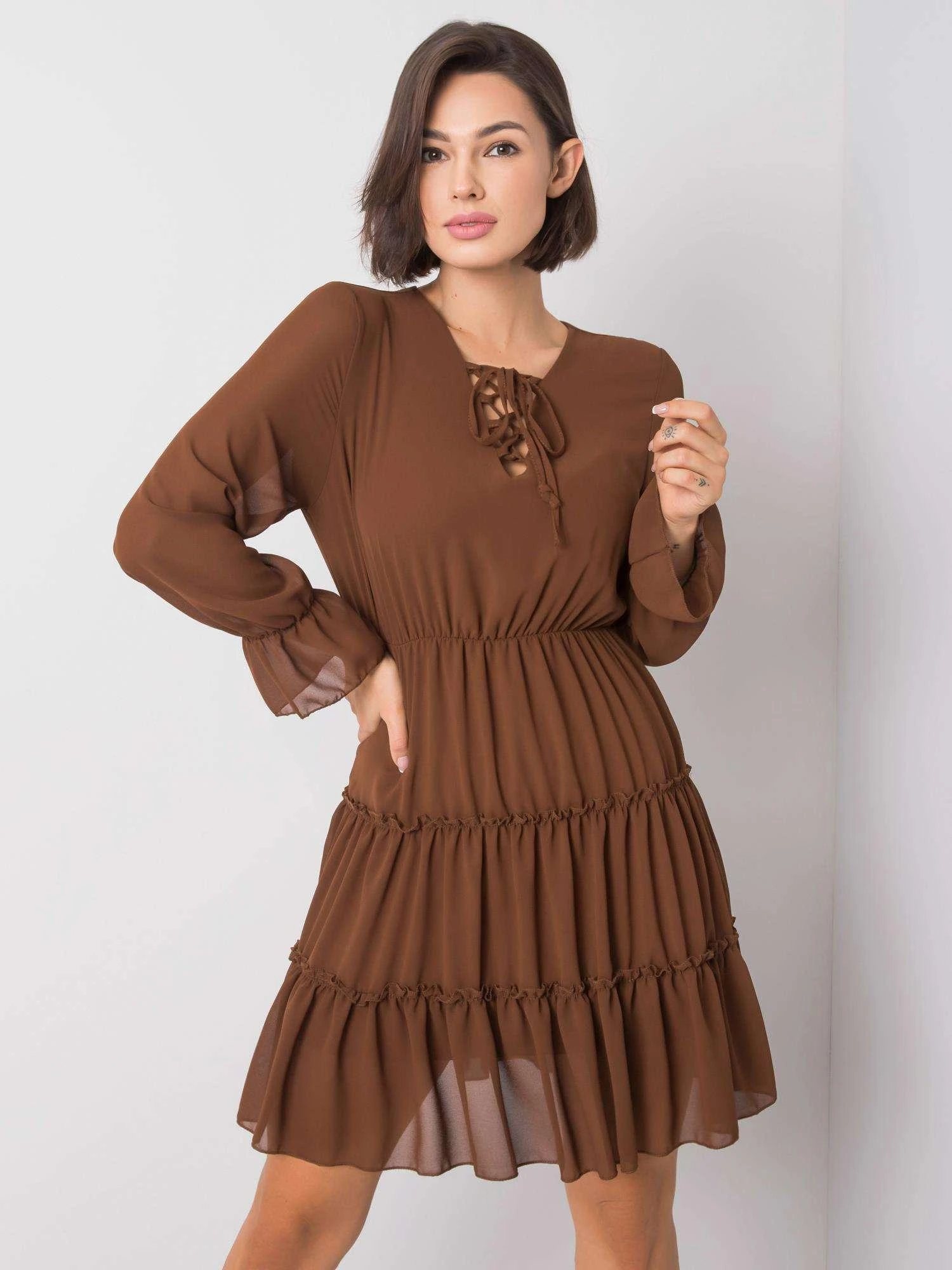Italy Moda Suknelė-DHJ-SK-12310.61P-ruda