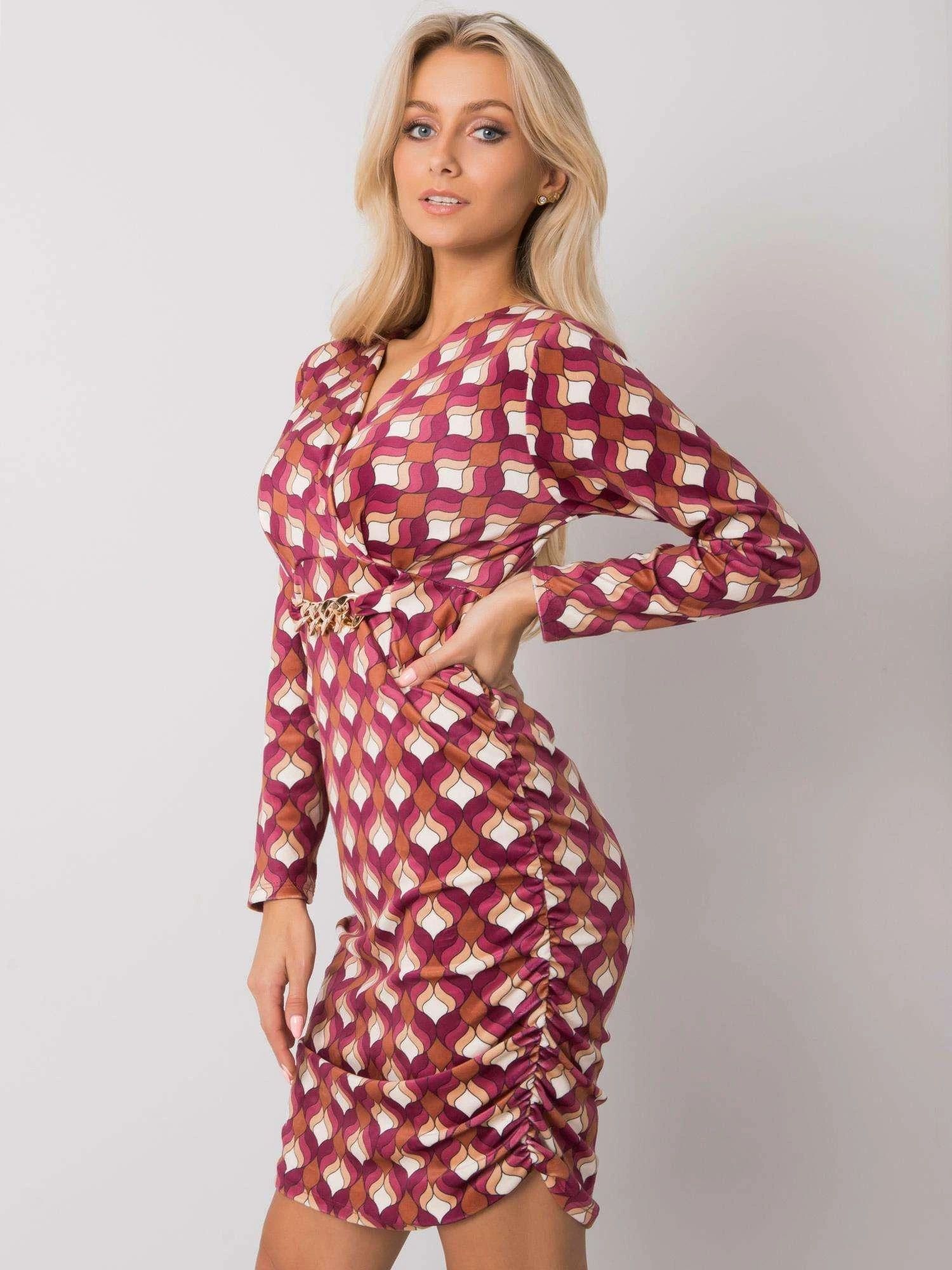 Italy Moda Suknelė-DHJ-SK-12695.26P-tamsiai rožinė