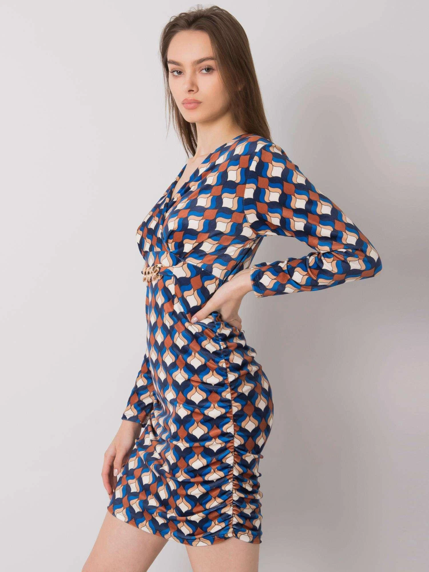 Italy Moda Suknelė-DHJ-SK-12695.26P-tamsiai mėlyna