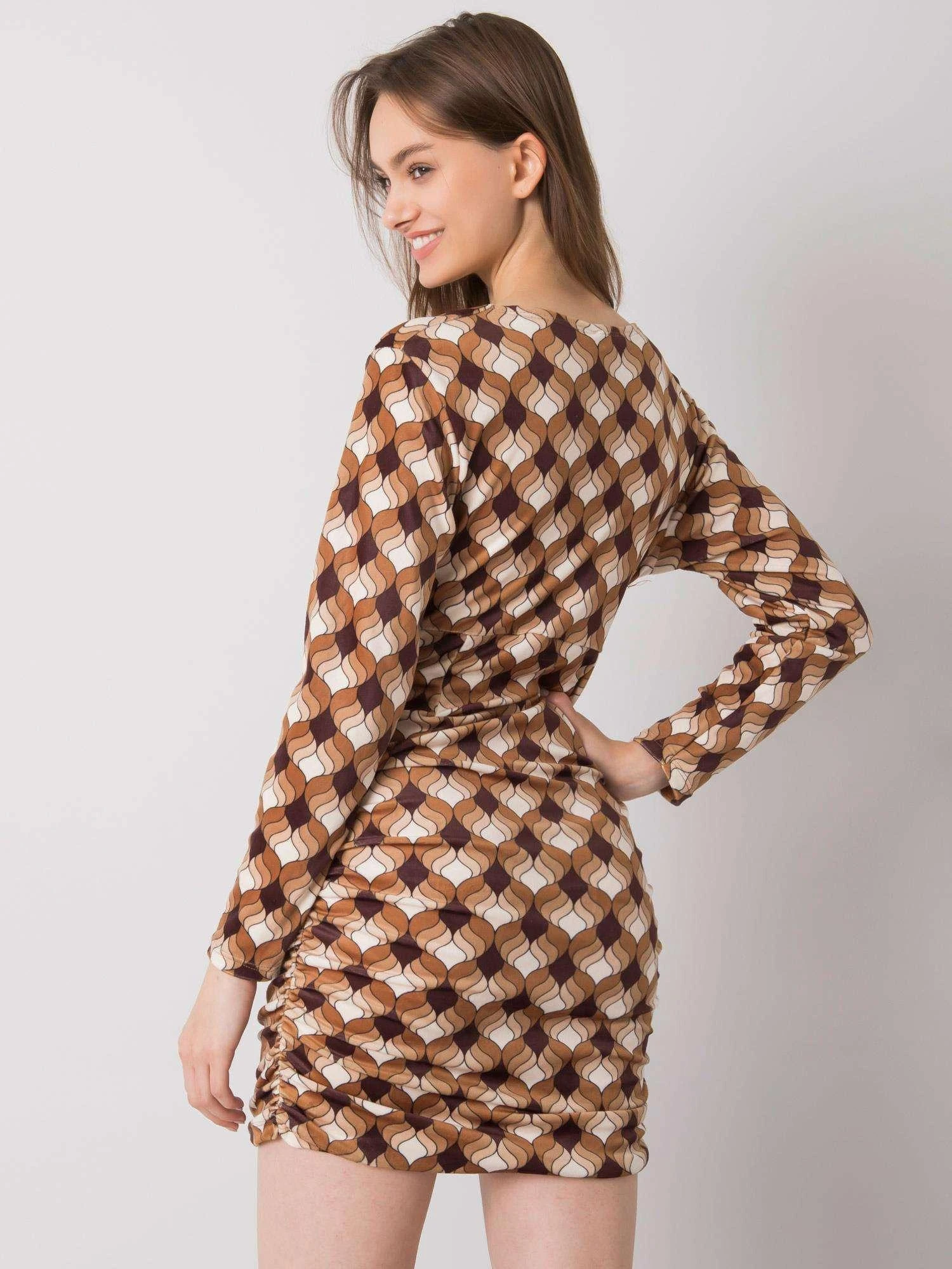 Italy Moda Suknelė-DHJ-SK-12695.26P-šviesiai ruda