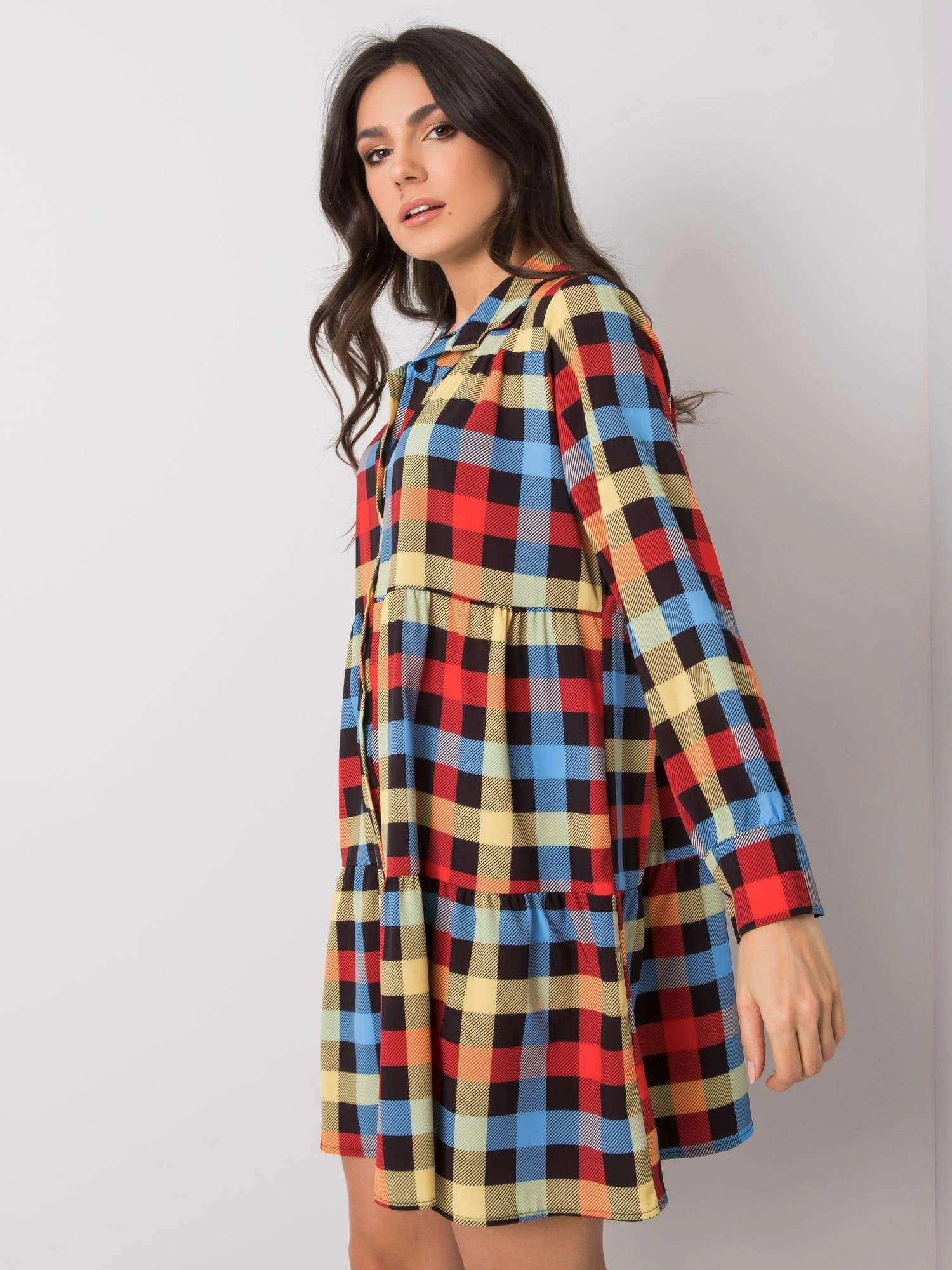 Italy Moda Suknelė-DHJ-SK-12808.64P-juoda-raudona