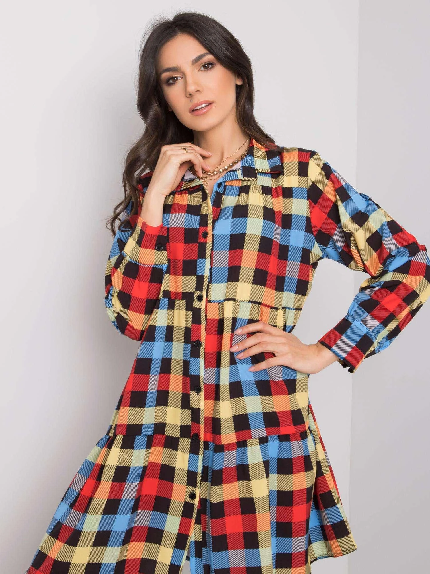 Italy Moda Suknelė-DHJ-SK-12808.64P-juoda-raudona