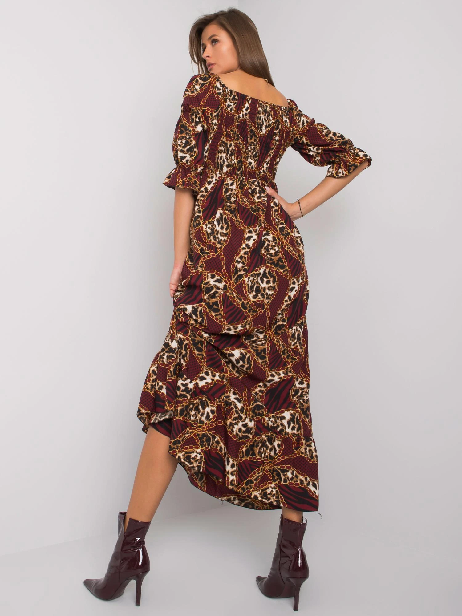 Italy Moda Suknelė-DHJ-SK-13965.71P-bordo