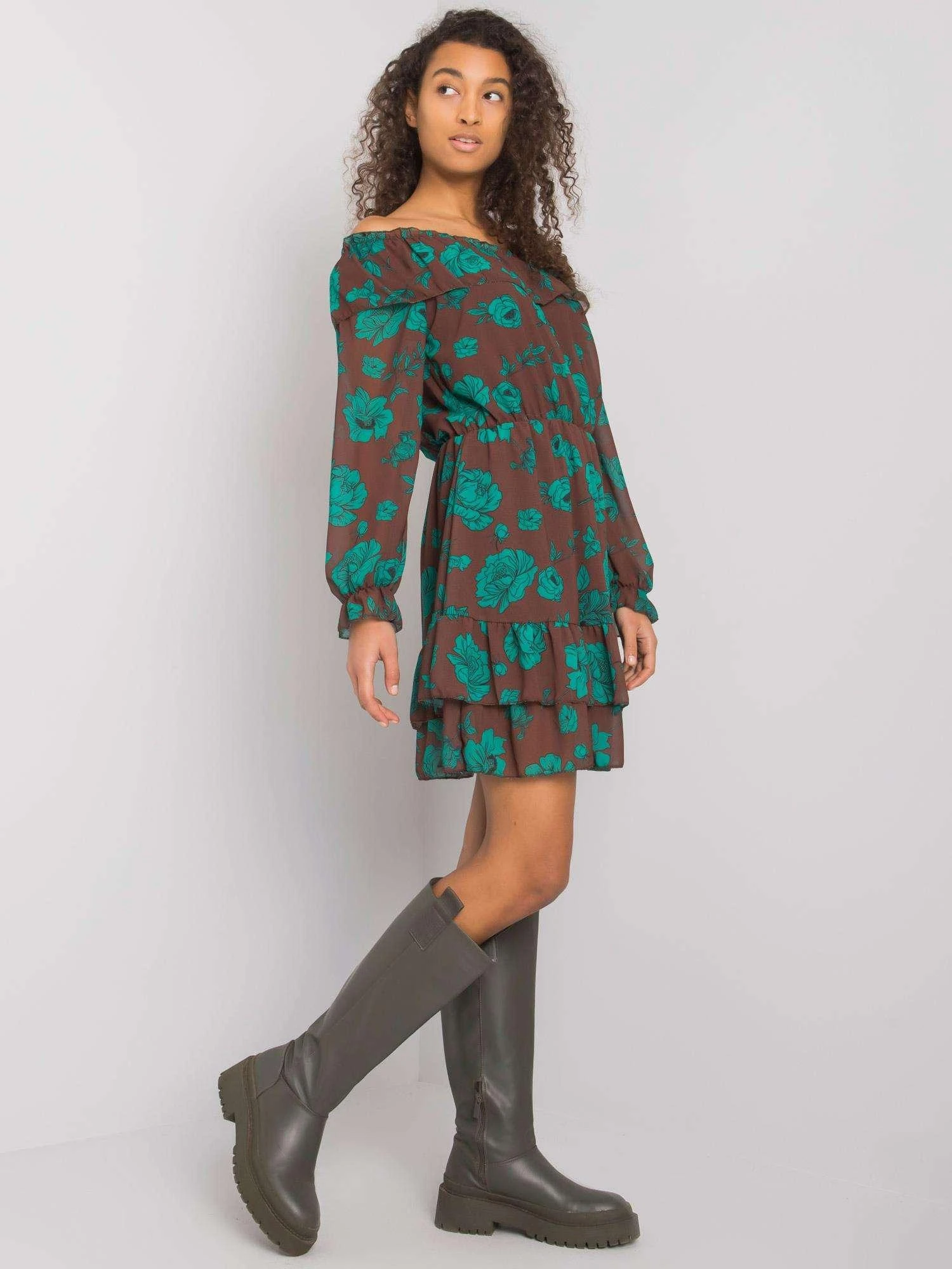 Italy Moda Suknelė-DHJ-SK-15015.56P-ruda