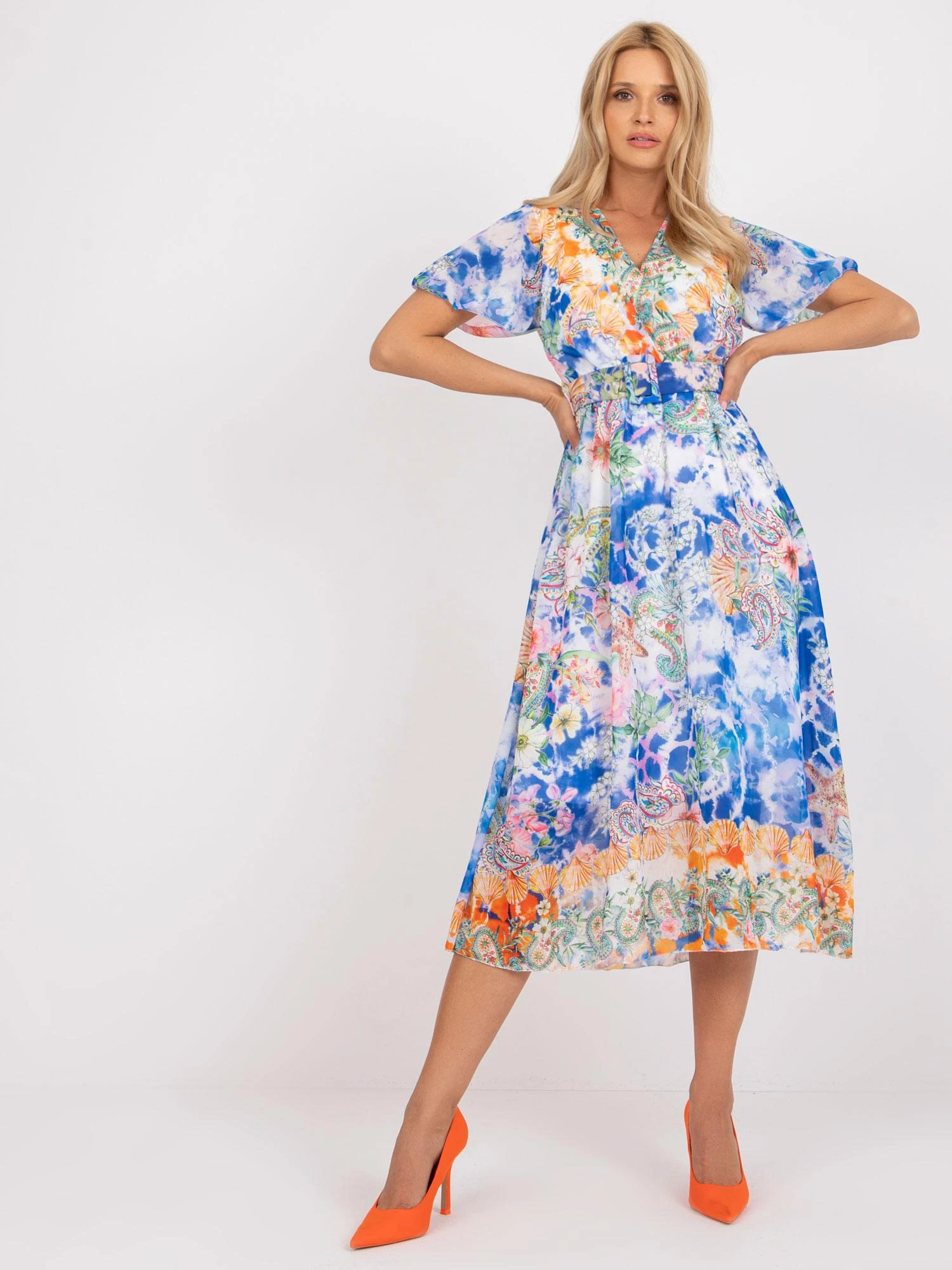 Italy Moda Suknelė-DHJ-SK-15967-1.01P-balta-mėlyna