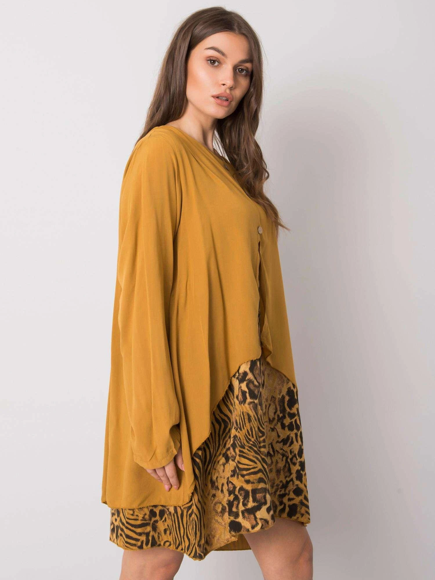 Italy Moda Suknelė-DHJ-SK-21451.50-tamsiai geltona
