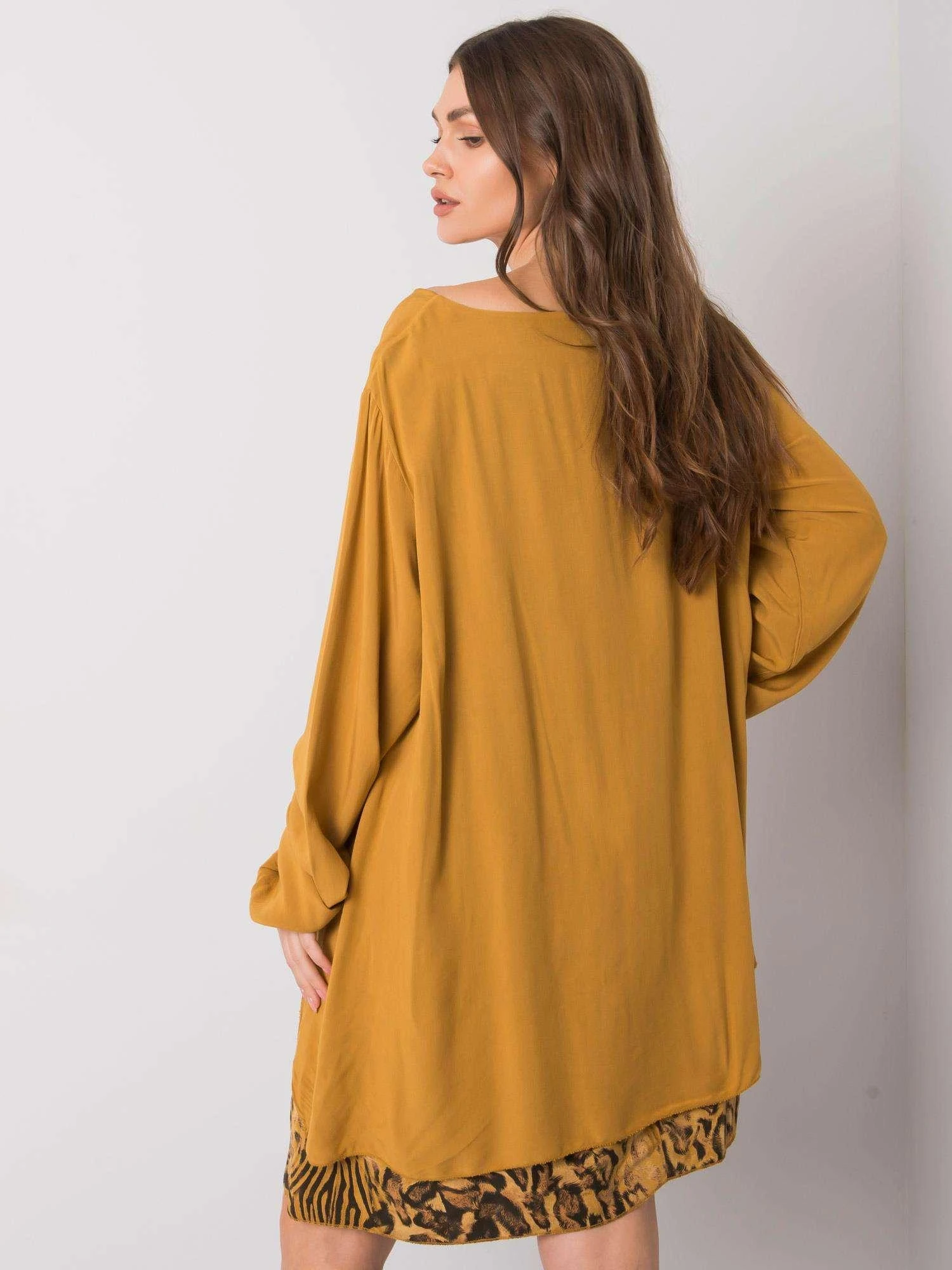 Italy Moda Suknelė-DHJ-SK-21451.50-tamsiai geltona