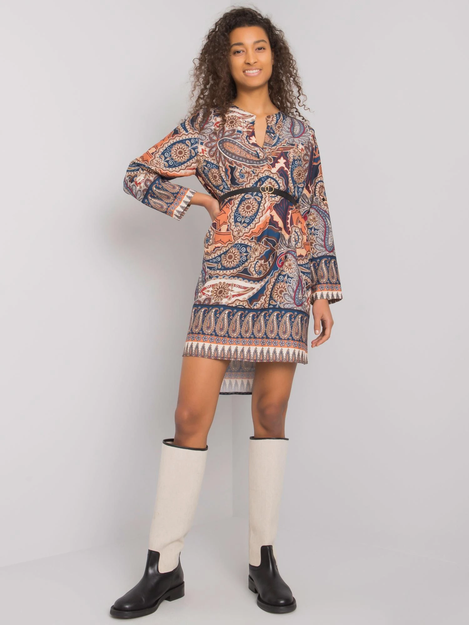 Italy Moda Suknelė-DHJ-SK-5766-1.32X-tamsiai mėlyna