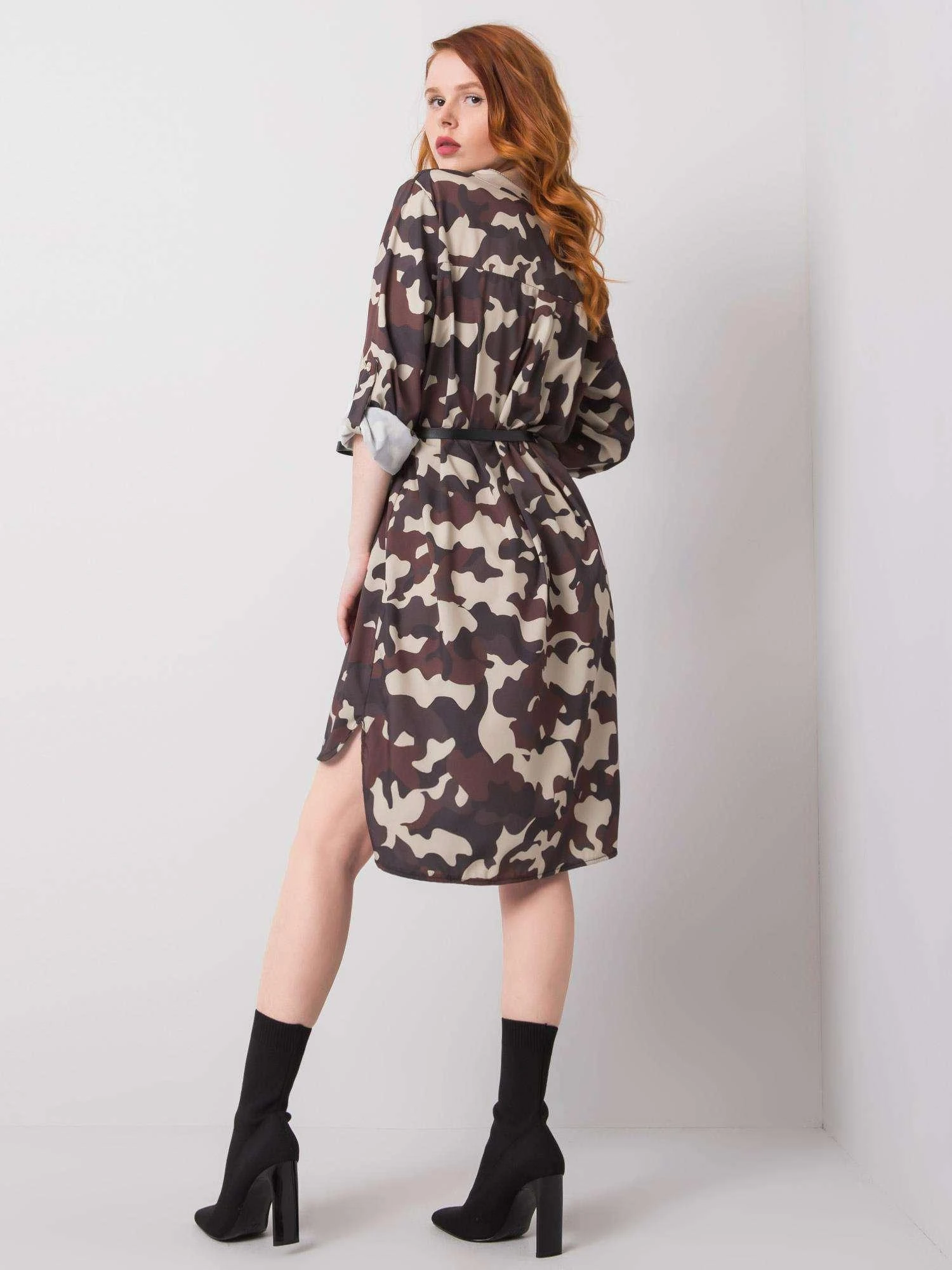 Italy Moda Suknelė-DHJ-SK-5766G.30-smėlio spalvos