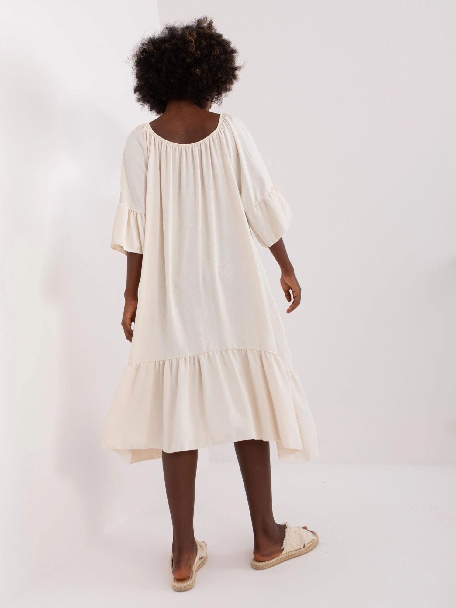 Italy Moda Suknelė-DHJ-SK-6057.93-šviesiai smėlio spalvos