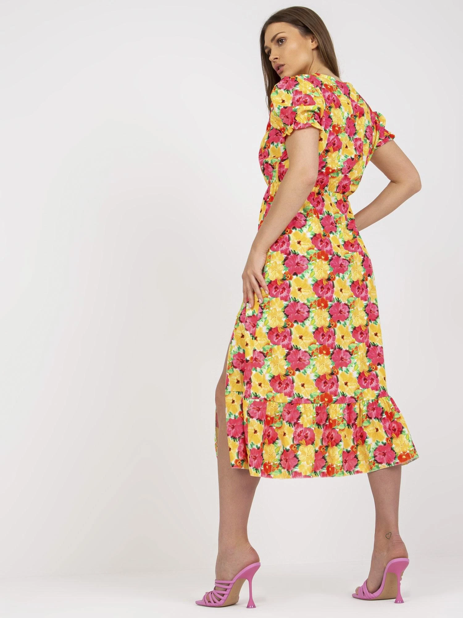 Italy Moda Suknelė-DHJ-SK-7006-3,39-geltona