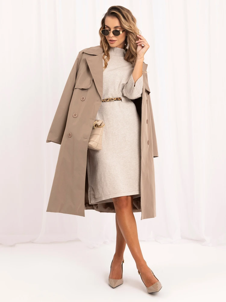 Italy Moda Sukienka-IR-SK-W2539.11-smėlio spalva