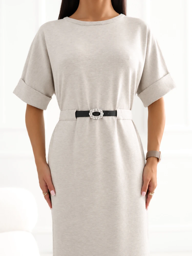 Italy Moda Sukienka-IR-SK-W2578.80-smėlio spalva