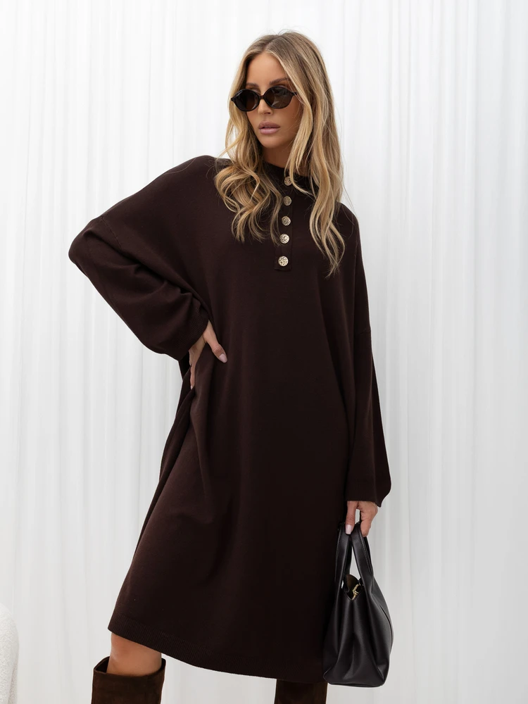 Suknelė Italy Moda Sukienka-IR-SK-W2598.79-ciemny ruda