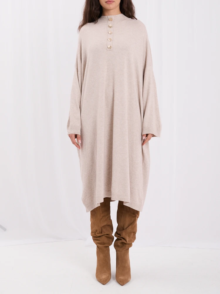 Suknelė Italy Moda Sukienka-IR-SK-W2598.79-smėlio spalva