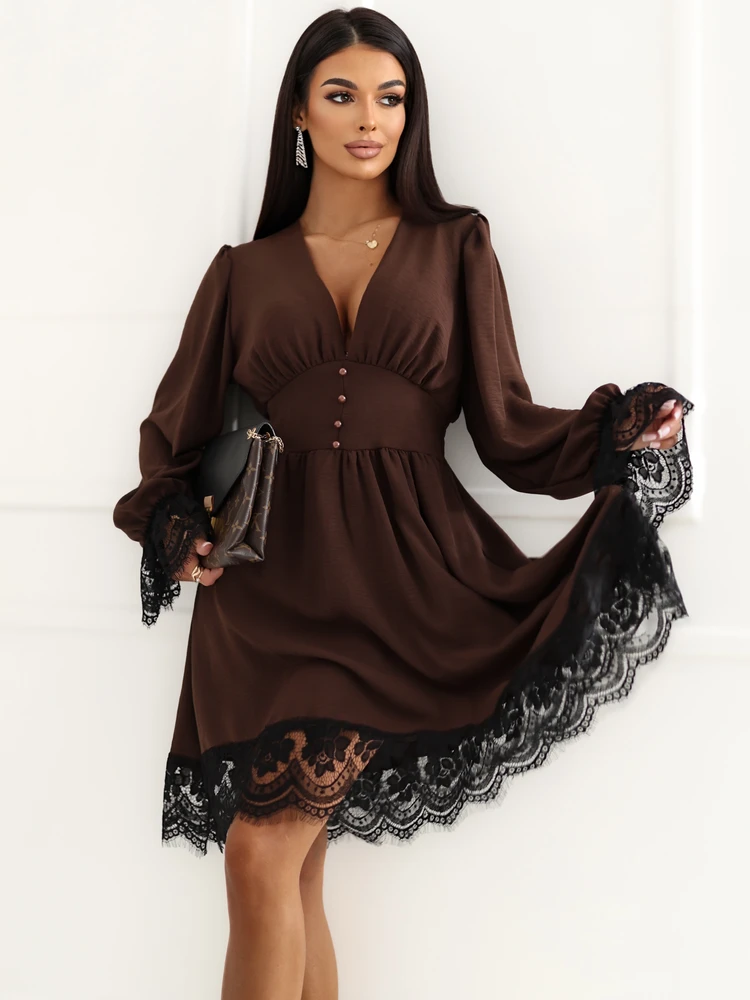 Suknelė Italy Moda Sukienka-MI-SK-A1763.02-ruda