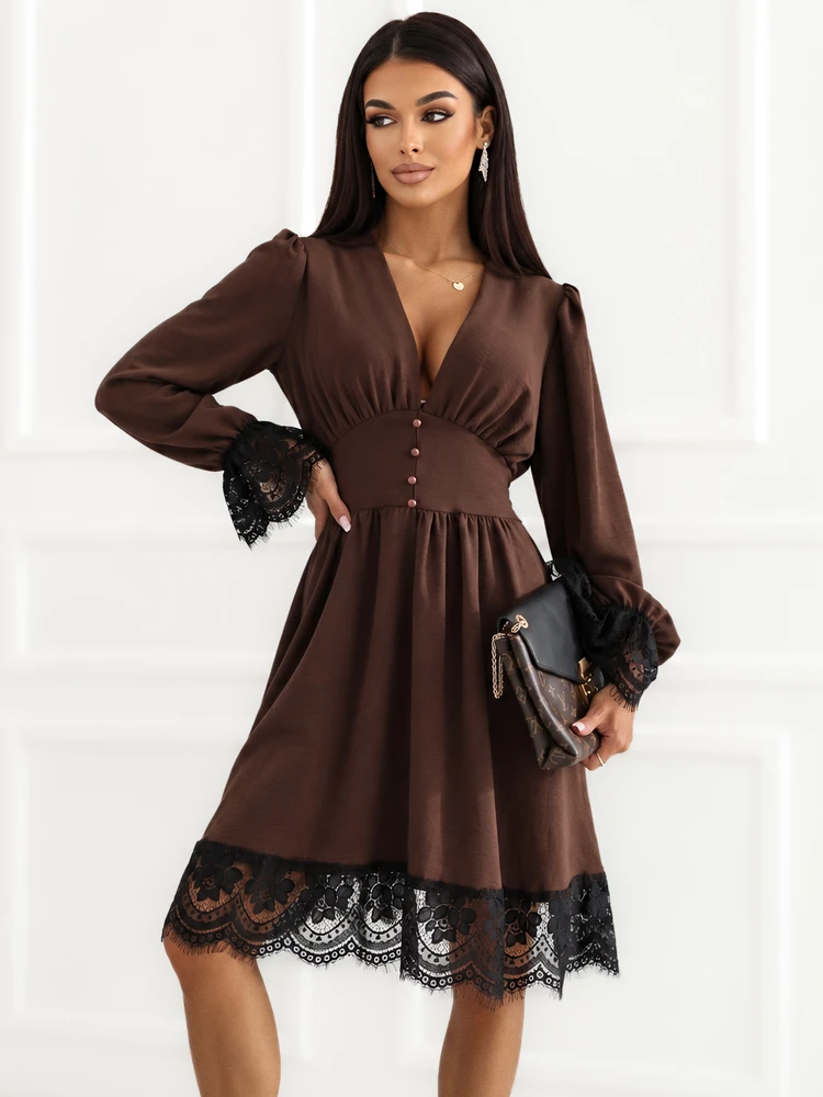 Suknelė Italy Moda Sukienka-MI-SK-A1763.02-ruda