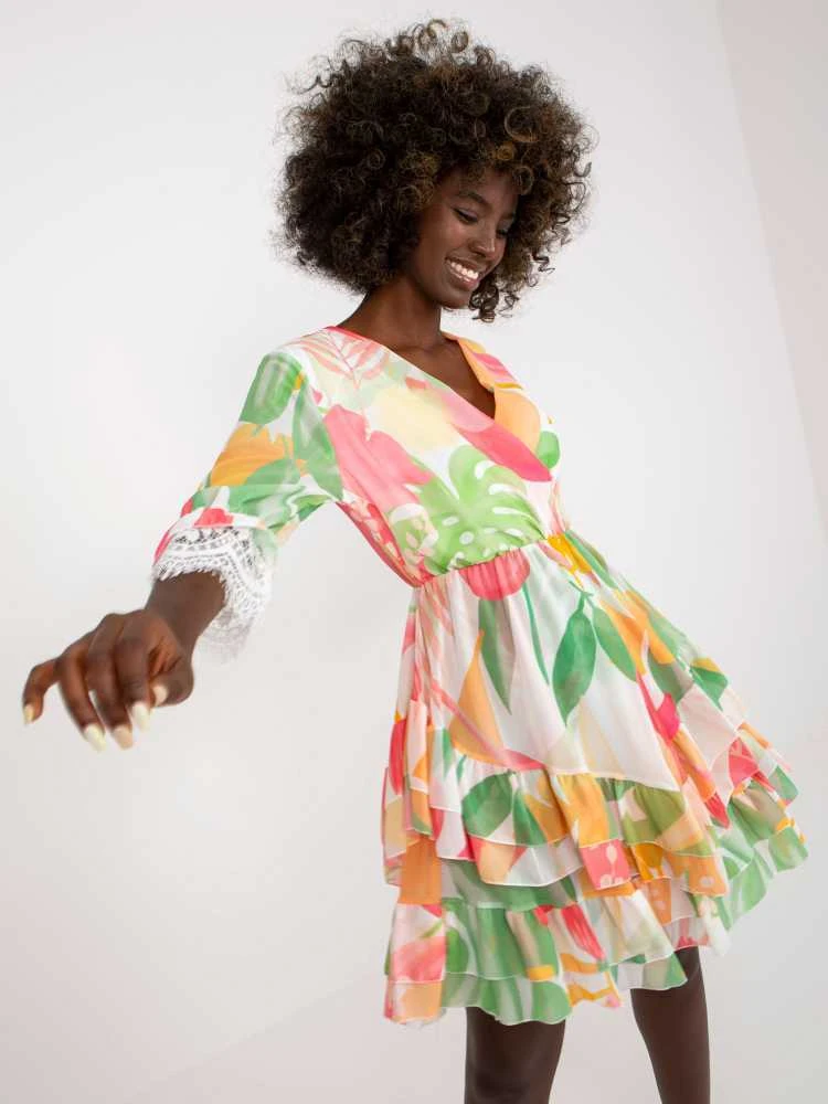 Italy Moda Suknelė-DHJ-SK-0997-1.33X-balta-rožinė