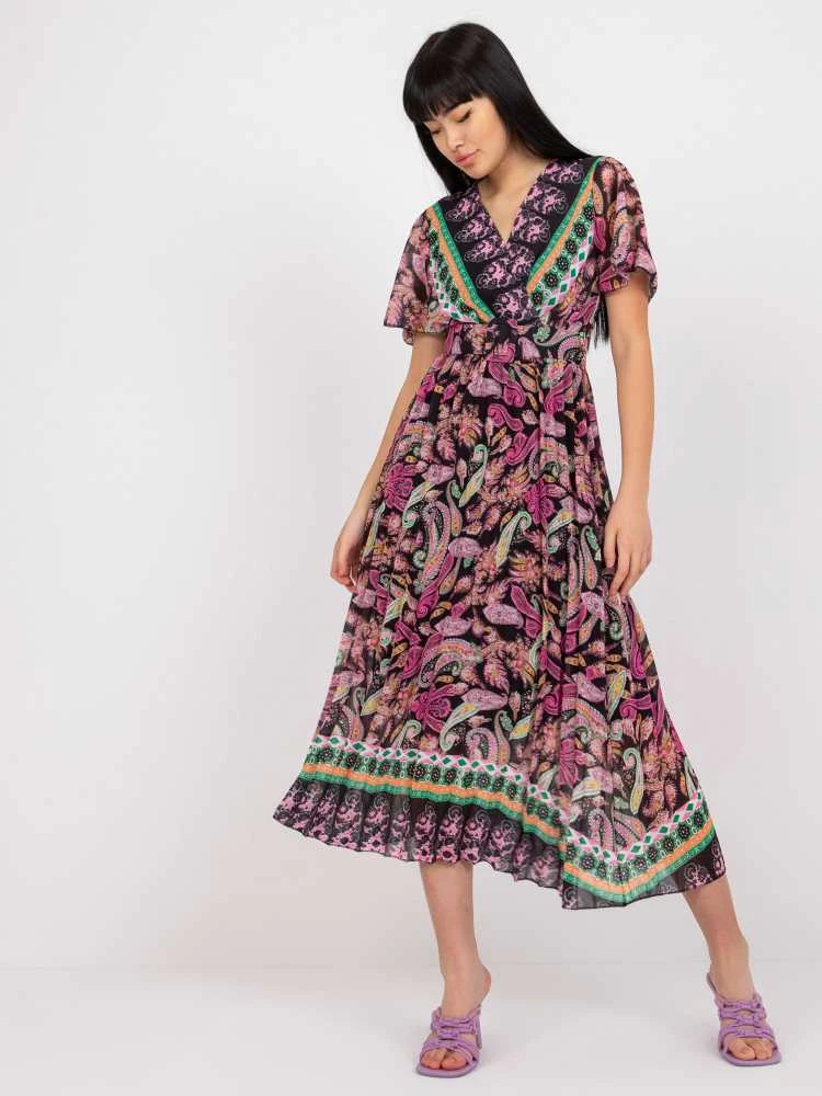 Italy Moda Suknelė-DHJ-SK-11331-3,61-juoda-rožinė