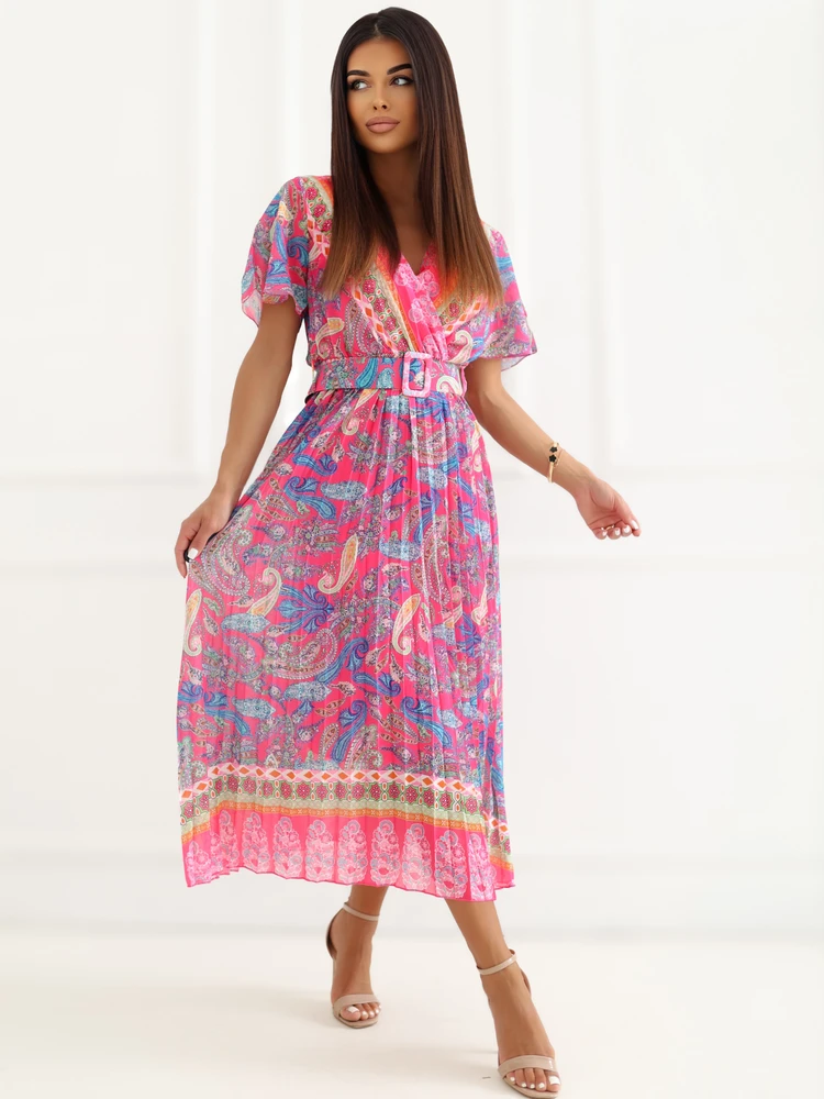 Italy Moda Suknelė-DHJ-SK-11331-3,61-tamsiai rožinė