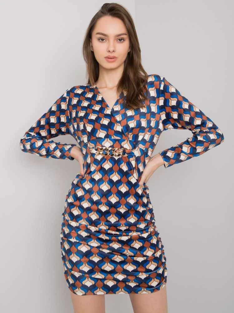 Italy Moda Suknelė-DHJ-SK-12695.26P-tamsiai mėlyna
