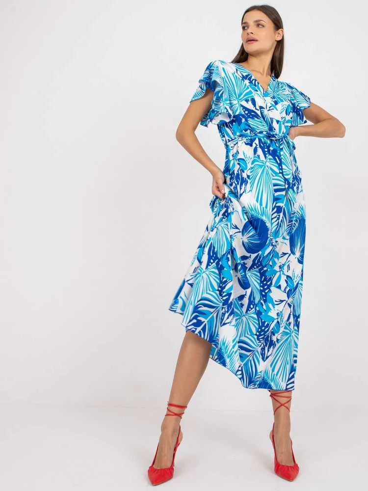 Italy Moda Suknelė-DHJ-SK-13203-1.03X-balta-mėlyna